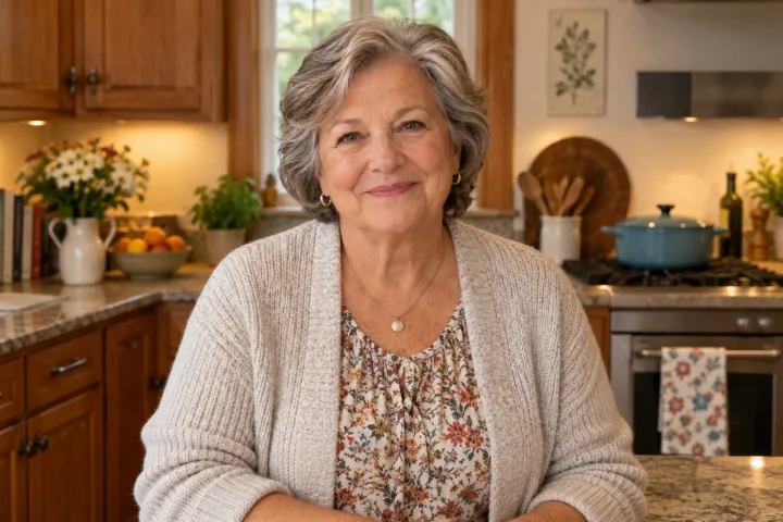 Bertha, who runs The Woven Garden, at home